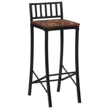 Rustic Bar Chairs 2 pcs Solid Reclaimed Wood - Hipomarket