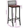 Rustic Bar Chairs 2 pcs Solid Reclaimed Wood - Hipomarket