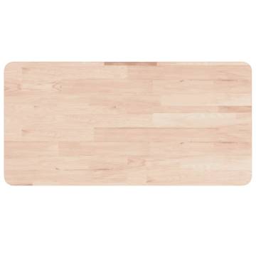 Untreated Solid Oak Bathroom Countertop - 100x60x4 cm