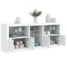 Sideboard with LED Lights White 181.5x37x67 cm Colour white Quantity in Package 1 