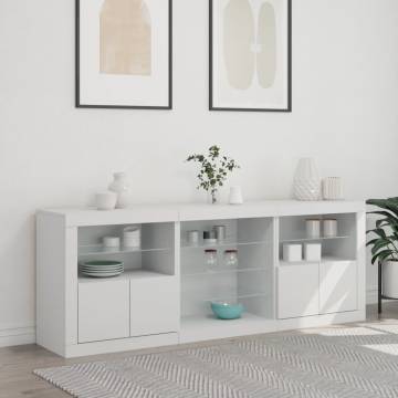 White Sideboard with LED Lights - Modern Storage Solution