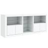 White Sideboard with LED Lights - Modern Storage Solution