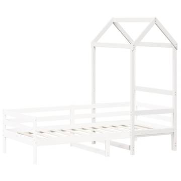 Kids' Bed Roof White - Fun Pinewood Design for Children's Rooms