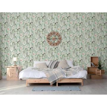 DUTCH WALLCOVERINGS Flamingo Mint Wallpaper | Hipomarket