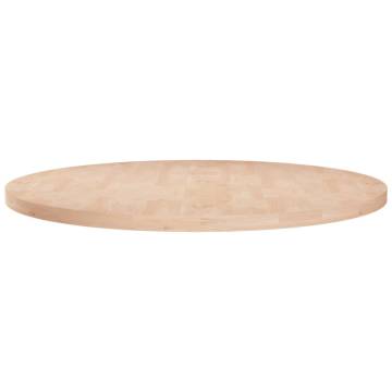 Round Solid Oak Wood Table Top Ø70 cm - Rustic Design