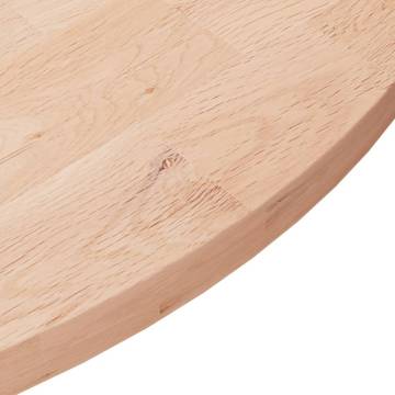 Round Solid Oak Wood Table Top Ø70 cm - Rustic Design