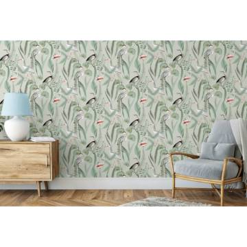 DUTCH WALLCOVERINGS Flamingo Mint Wallpaper | Hipomarket