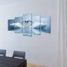 Swan Canvas Wall Print Set - Romantic 200 x 100 cm Artwork