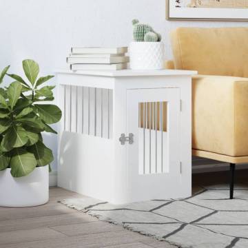 Stylish White Dog Crate Furniture - 45x62x59 cm | HipoMarket