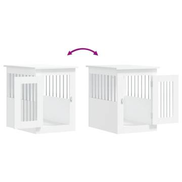 Stylish White Dog Crate Furniture - 45x62x59 cm | HipoMarket