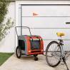 Pet Bike Trailer Orange and Grey Oxford Fabric and Iron Colour orange Size 68 x 134 x 73 cm 