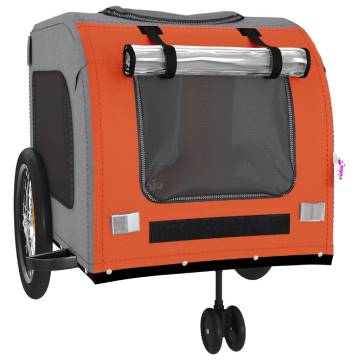 Pet Bike Trailer - Orange & Grey Oxford Fabric, Iron Frame