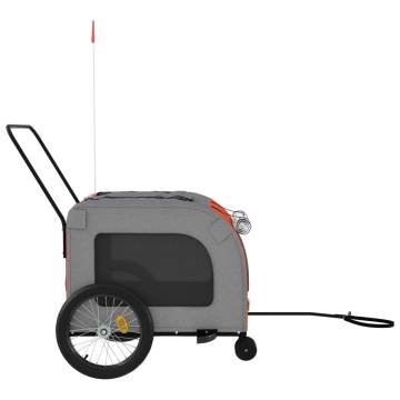 Pet Bike Trailer - Orange & Grey Oxford Fabric, Iron Frame