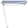 Manual Retractable Awning with LED 350x250 cm - Blue & White