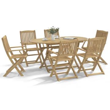 Folding Garden Chairs 6 pcs in Solid Acacia Wood - HipoMarket