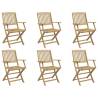 Folding Garden Chairs 6 pcs in Solid Acacia Wood - HipoMarket