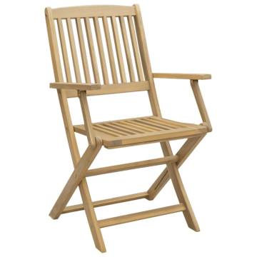 Folding Garden Chairs 6 pcs in Solid Acacia Wood - HipoMarket