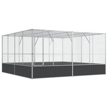 Aviary Silver 418x414x212 cm Steel | Secure Bird Cage