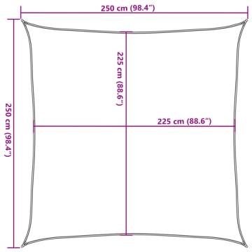 Sunshade Sail 2.5x2.5m Square Light Grey - UV Protection