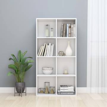 High Gloss White Book Cabinet 66x30x130 cm | HipoMarket