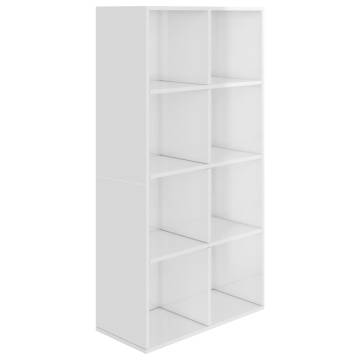 High Gloss White Book Cabinet 66x30x130 cm | HipoMarket