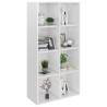 High Gloss White Book Cabinet 66x30x130 cm | HipoMarket