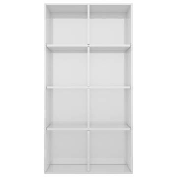 High Gloss White Book Cabinet 66x30x130 cm | HipoMarket