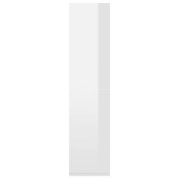 High Gloss White Book Cabinet 66x30x130 cm | HipoMarket