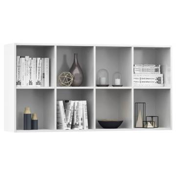 High Gloss White Book Cabinet 66x30x130 cm | HipoMarket