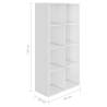 High Gloss White Book Cabinet 66x30x130 cm | HipoMarket