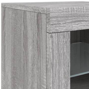 Modern Grey Sonoma Sideboard with LED Lights | Hipomarket UK