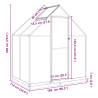 Anthracite Greenhouse with Base Frame - 169x114x202 cm