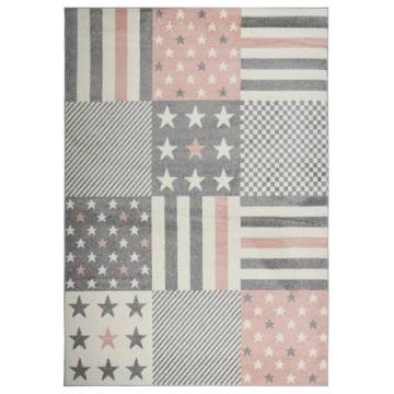 Children's Star Pattern Rug 160x230 cm - Pink