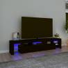 TV Cabinet with LED Lights Black 200x36.5x40 cm Colour black Quantity in Package 1 Width 200 cm 