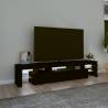 Stylish TV Cabinet with LED Lights - Black, 200x36.5x40 cm