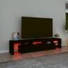 Stylish TV Cabinet with LED Lights - Black, 200x36.5x40 cm