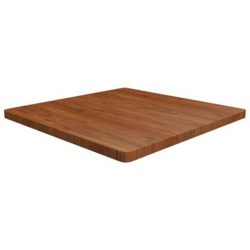 Dark Brown Solid Oak Square Table Top 90x90 cm | HipoMarket