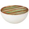 Bowl-shaped Coffee Table White Ø50x24 cm Solid Wood Reclaimed Colour white Size 50 x 24 cm Quantity in Package 1 