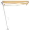 Manual Retractable Awning with LED - 350x250 cm Yellow & White