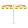 Manual Retractable Awning with LED - 350x250 cm Yellow & White