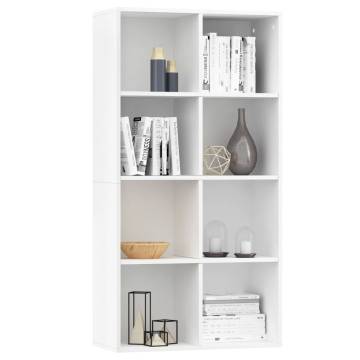 Stylish White Book Cabinet/Sideboard - 66x30x130 cm