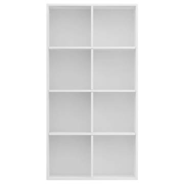 Stylish White Book Cabinet/Sideboard - 66x30x130 cm