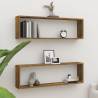 Wall Cube Shelves 2 pcs Smoked Oak 100x15x30 cm Engineered Wood Colour smoked oak Quantity in Package 2 Number of Pieces 1 