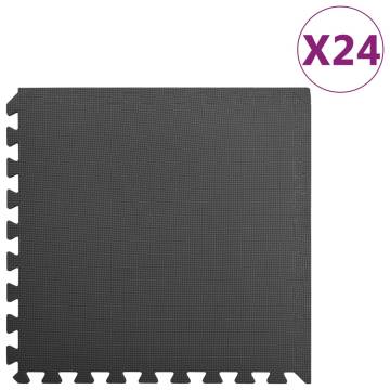 24 pcs EVA Foam Floor Mats - Black | 8.64 ㎡ | HipoMarket