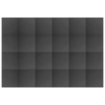 24 pcs EVA Foam Floor Mats - Black | 8.64 ㎡ | HipoMarket