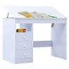 Children Drawing Study Desk - Tiltable Design in White