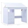 Children Drawing Study Desk - Tiltable Design in White