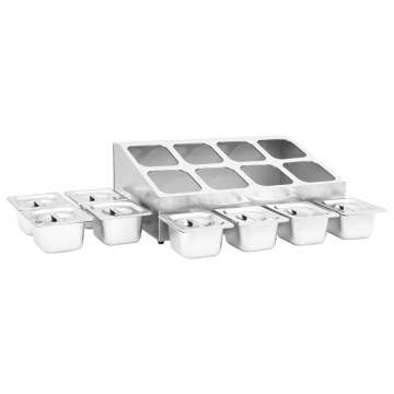 Gastronorm Container Holder with 8 GN 1/6 Pan - Stainless Steel