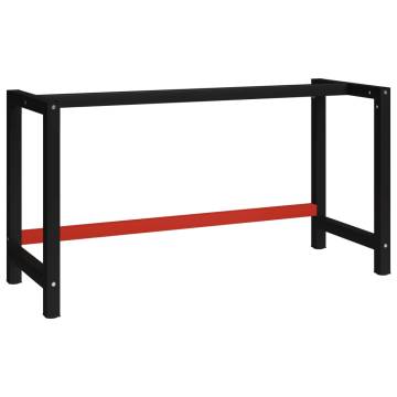 Durable Metal Work Bench Frame - 150x57x79 cm Black & Red