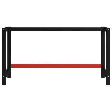 Durable Metal Work Bench Frame - 150x57x79 cm Black & Red